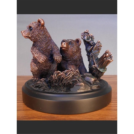 Dwellingdesigns F 5.5 x 4.5 in.Treasure of Nature Howling Bronze 2 Bear Statue DW2619798